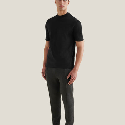 Peckham Rye Mercerised Cotton Black T-Shirt