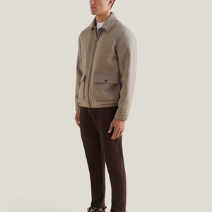 Peckham Rye Wool Blend Simply Taupe Bomber Jacket