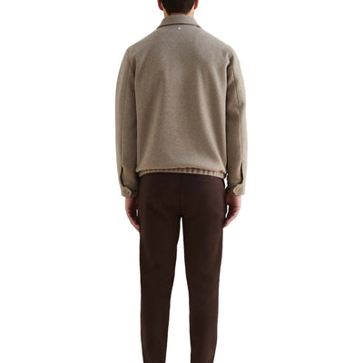 Peckham Rye Wool Blend Simply Taupe Bomber Jacket