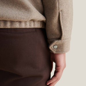 Peckham Rye Wool Blend Simply Taupe Bomber Jacket