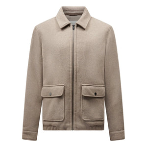 Peckham Rye Wool Blend Simply Taupe Bomber Jacket