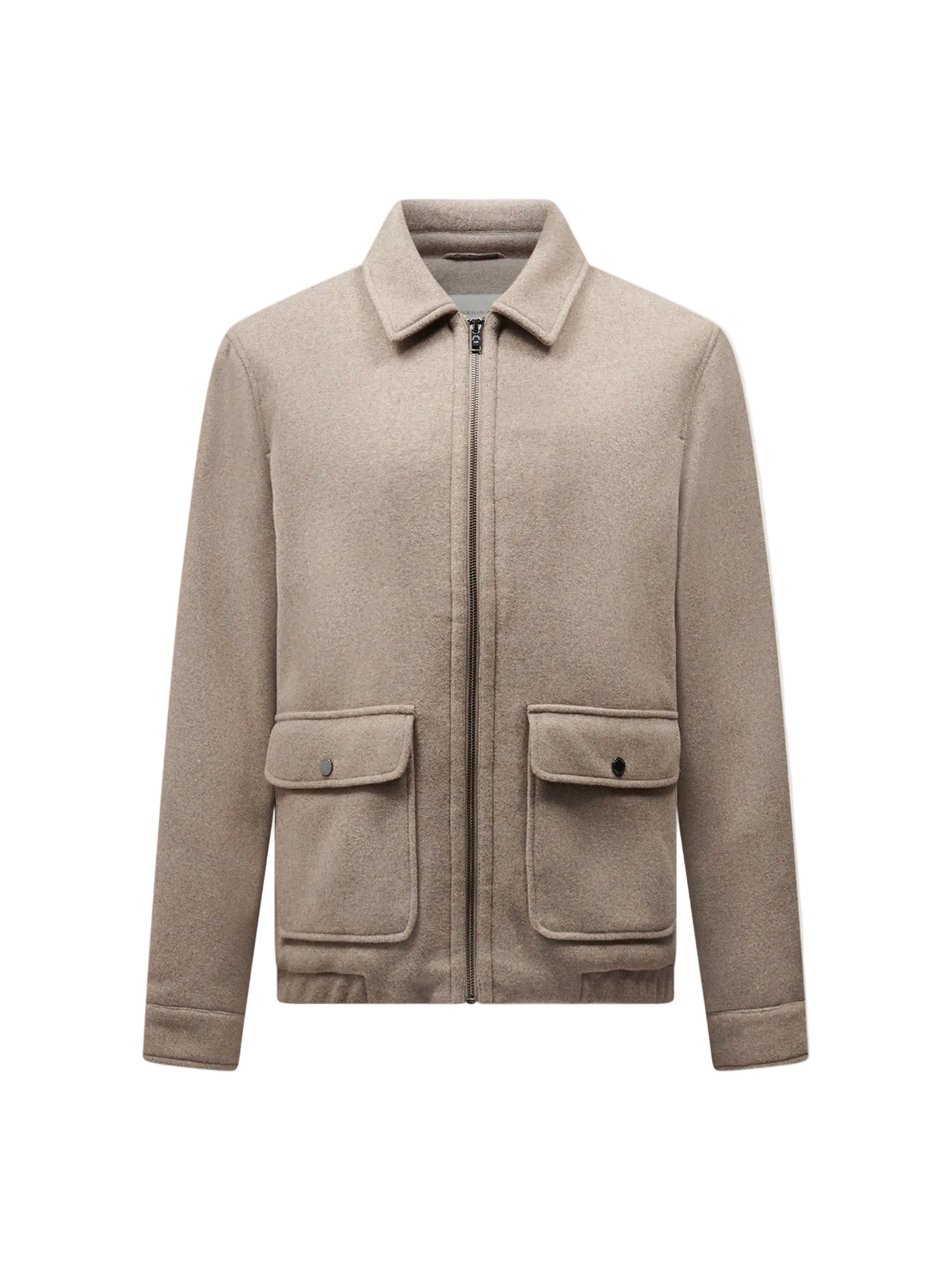 Peckham Rye Wool Blend Simply Taupe Bomber Jacket