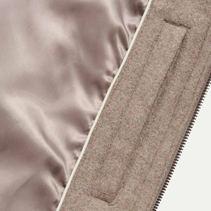 Peckham Rye Wool Blend Simply Taupe Bomber Jacket