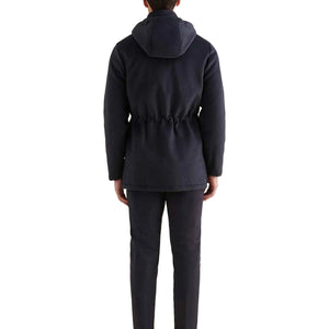 Peckham Rye Wool Blend Dark Sapphire Navy Padded Parka Jacket