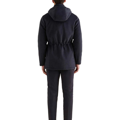 Peckham Rye Wool Blend Dark Sapphire Navy Padded Parka Jacket