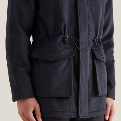 Peckham Rye Wool Blend Dark Sapphire Navy Padded Parka Jacket