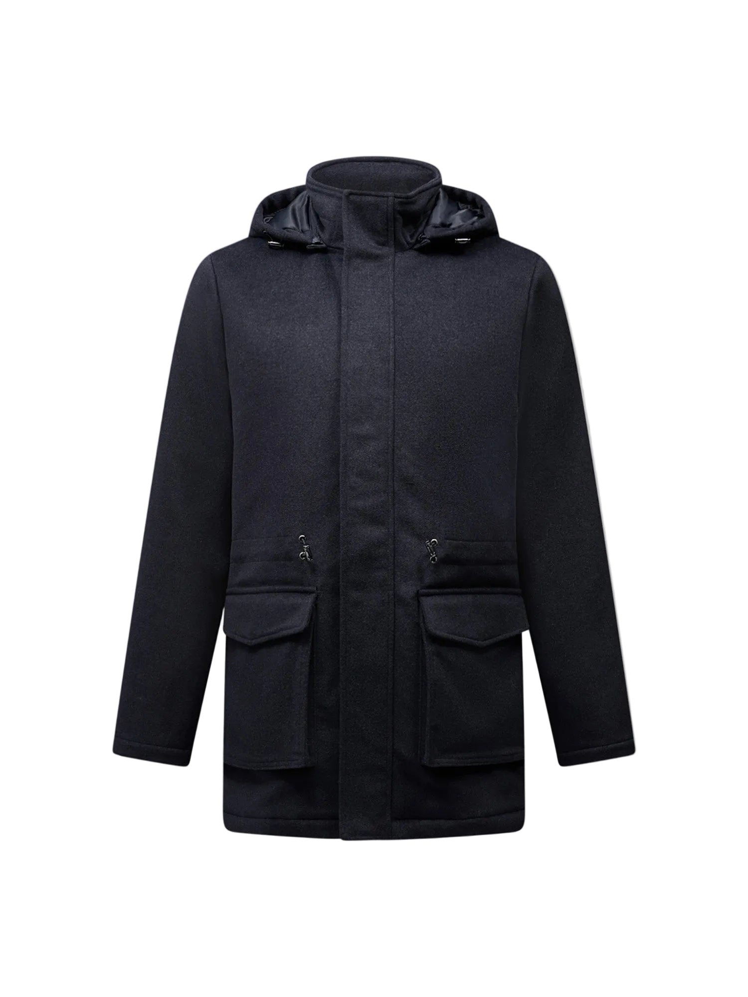 Peckham Rye Wool Blend Dark Sapphire Navy Padded Parka Jacket