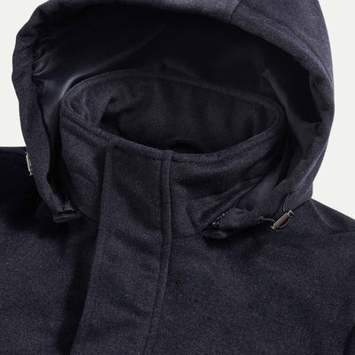 Peckham Rye Wool Blend Dark Sapphire Navy Padded Parka Jacket