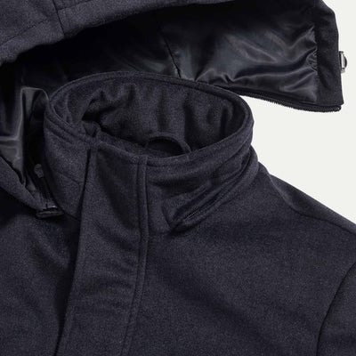 Peckham Rye Wool Blend Dark Sapphire Navy Padded Parka Jacket