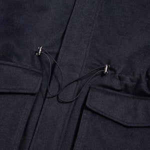 Peckham Rye Wool Blend Dark Sapphire Navy Padded Parka Jacket