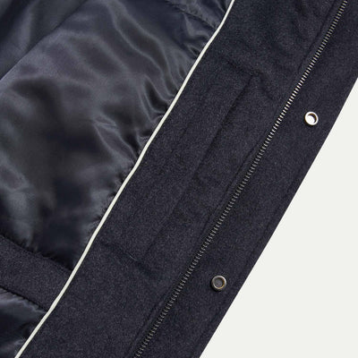 Peckham Rye Wool Blend Dark Sapphire Navy Padded Parka Jacket