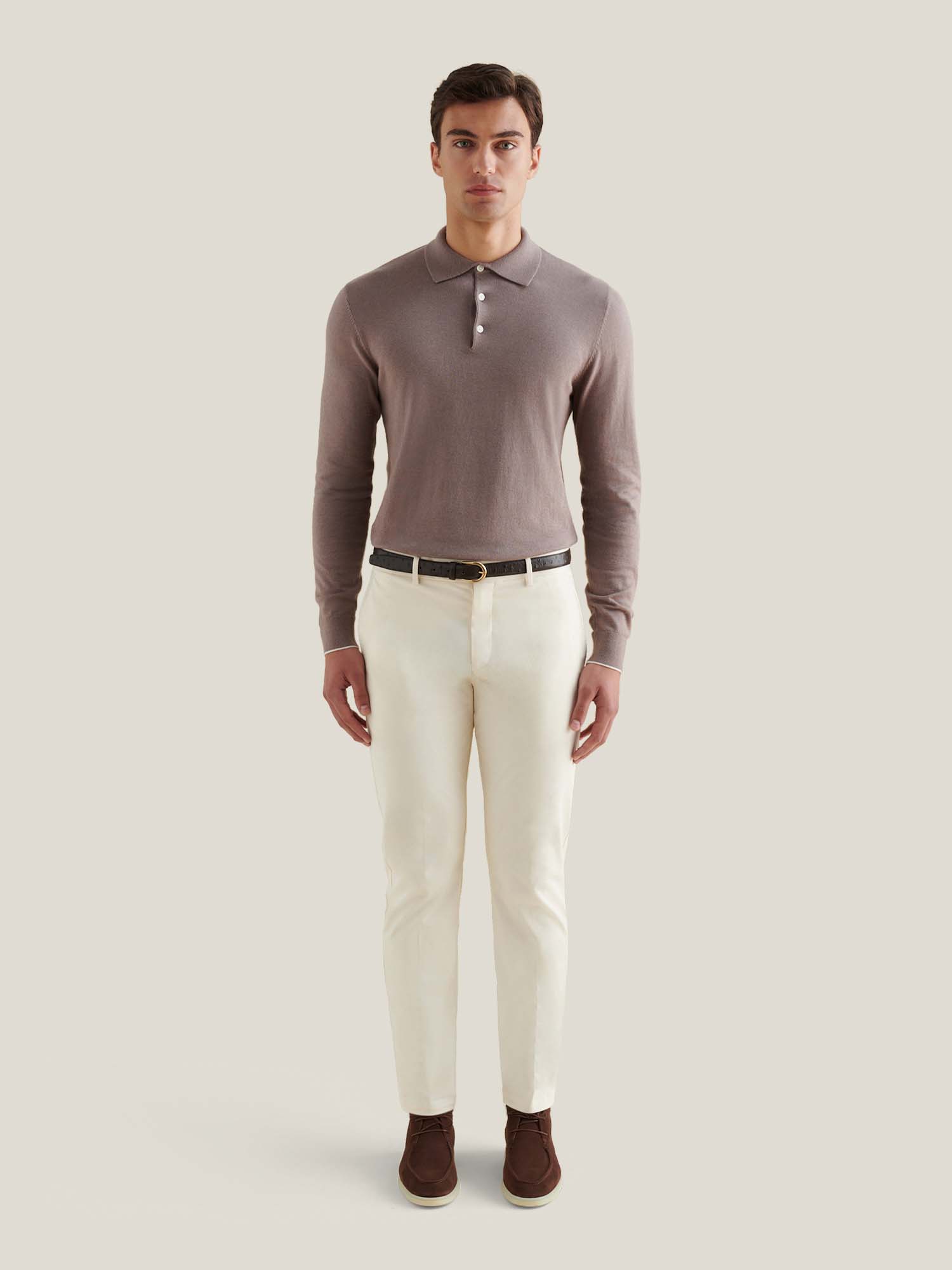 Peckham Rye Stretch Egret Cotton Trouser