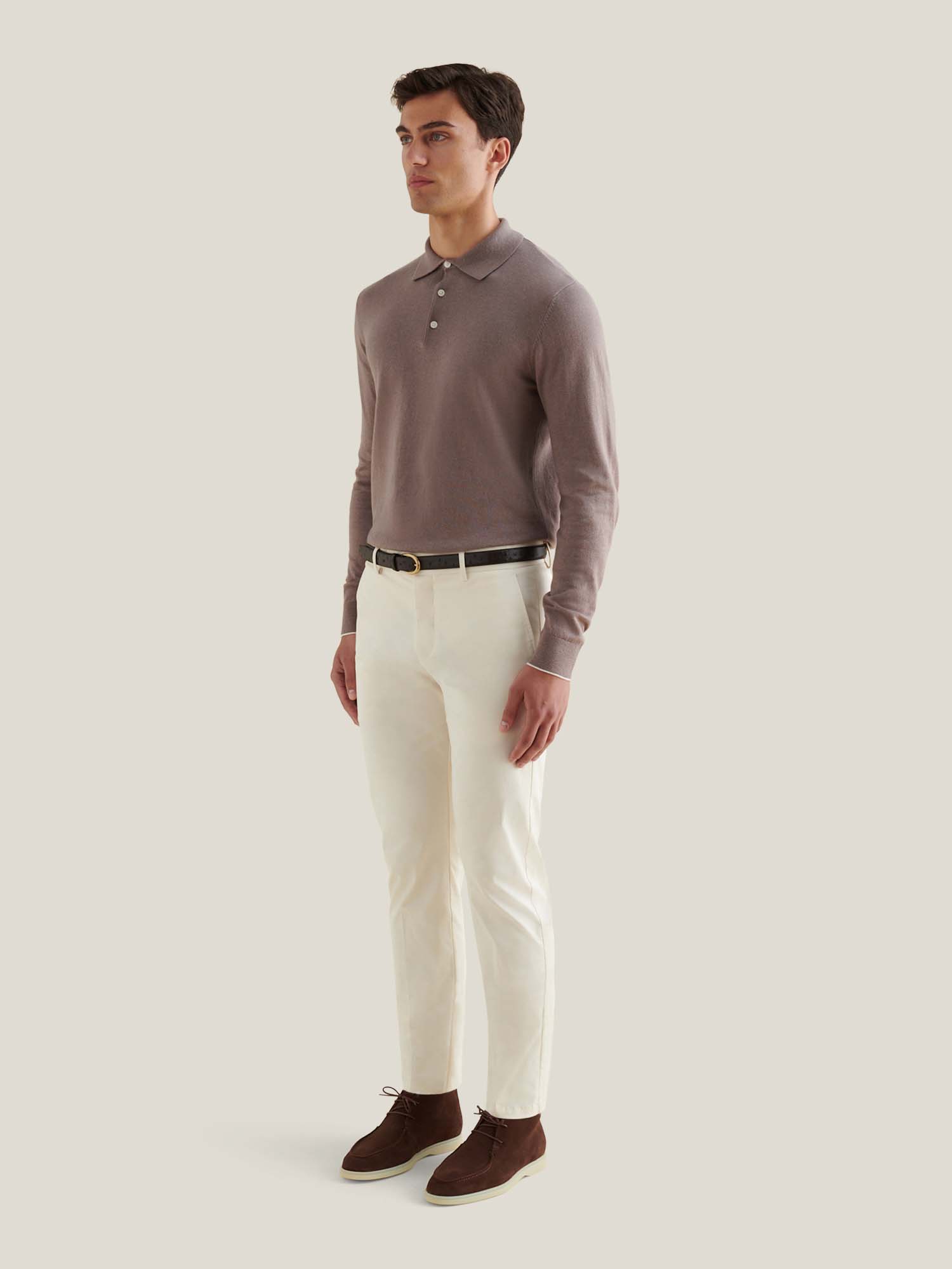 Peckham Rye Stretch Egret Cotton Trouser