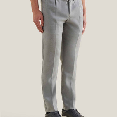 Peckham Rye Flannel Light Grey Marl Tech Drawstring Trousers