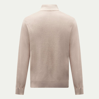 Peckham Rye Cotton Blend Rib Knit Simply Taupe 1/4 Zip