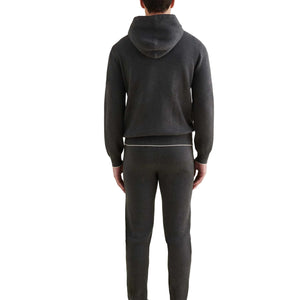 Peckham Rye Milano Knit Charcoal Grey Zip-Up Hoodie