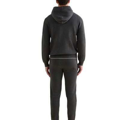 Peckham Rye Milano Knit Charcoal Grey Zip-Up Hoodie