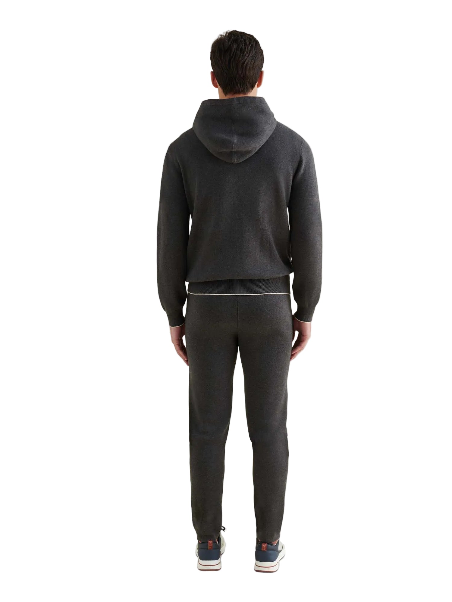 Peckham Rye Milano Knit Charcoal Grey Zip-Up Hoodie