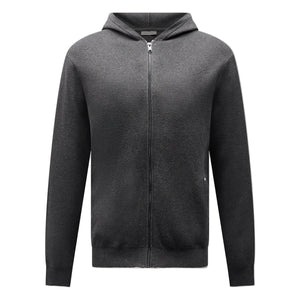Peckham Rye Milano Knit Charcoal Grey Zip-Up Hoodie
