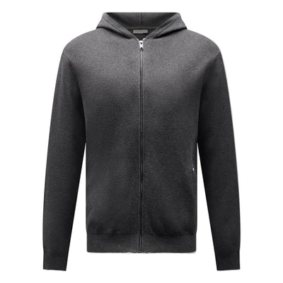 Peckham Rye Milano Knit Charcoal Grey Zip-Up Hoodie