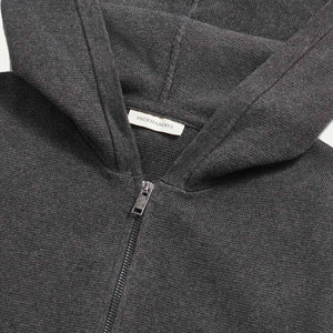 Peckham Rye Milano Knit Charcoal Grey Zip-Up Hoodie
