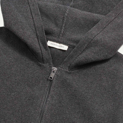 Peckham Rye Milano Knit Charcoal Grey Zip-Up Hoodie