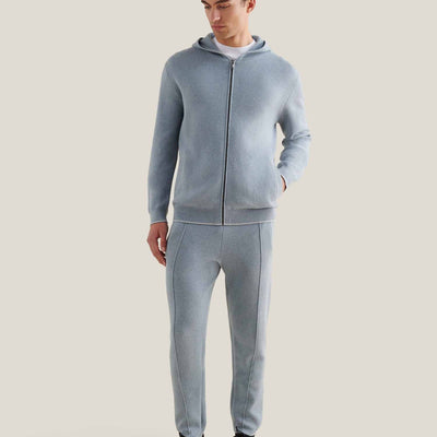 Peckham Rye Milano Knit Blue Blizzard Zip-Up Hoodie