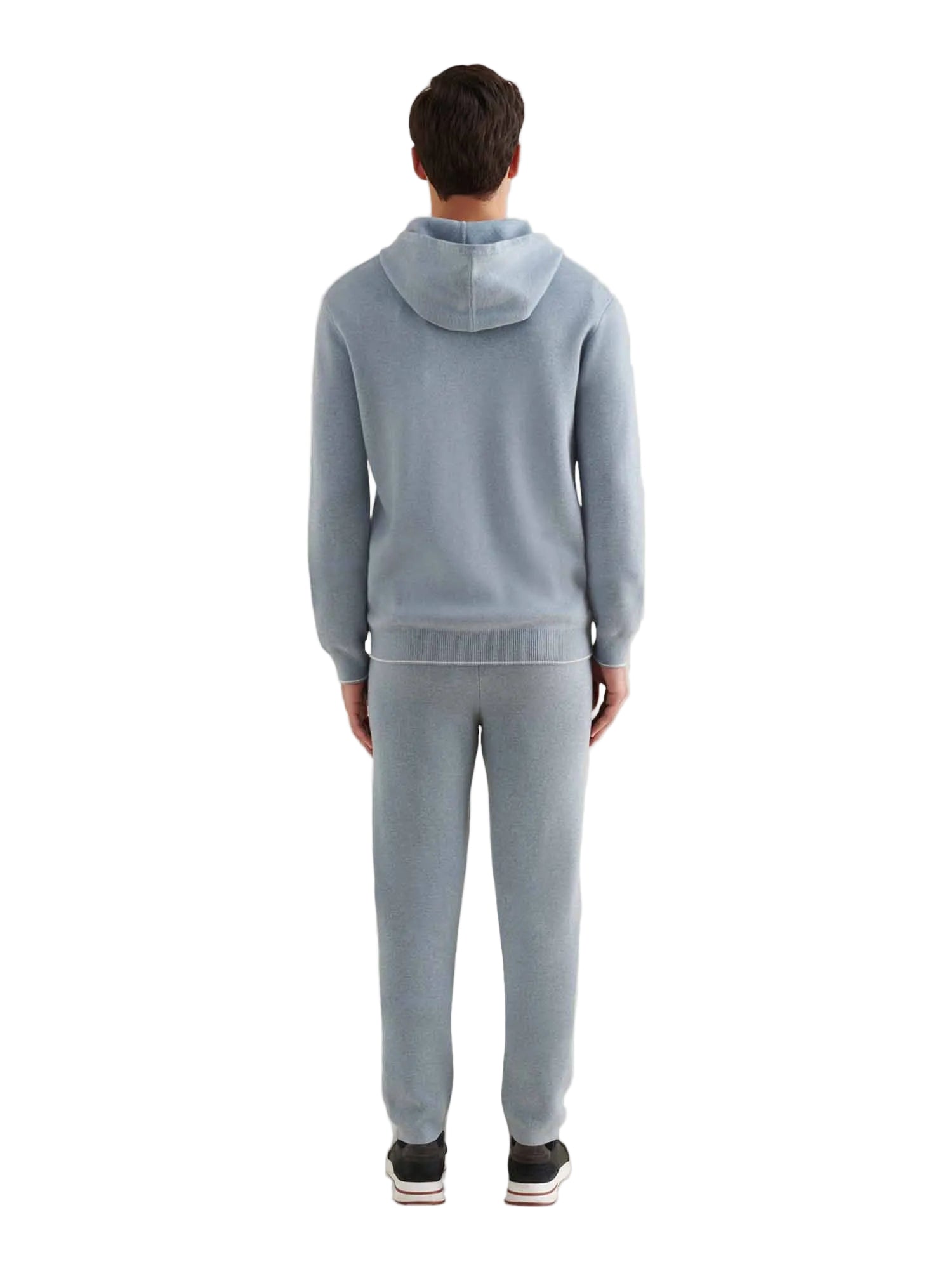 Peckham Rye Milano Knit Blue Blizzard Zip-Up Hoodie