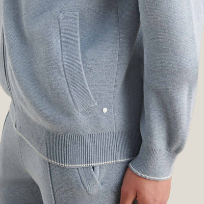 Peckham Rye Milano Knit Blue Blizzard Zip-Up Hoodie