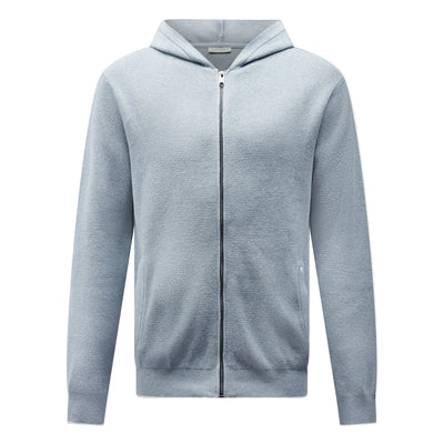 Peckham Rye Milano Knit Blue Blizzard Zip-Up Hoodie