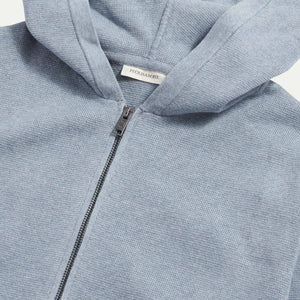 Peckham Rye Milano Knit Blue Blizzard Zip-Up Hoodie