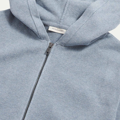 Peckham Rye Milano Knit Blue Blizzard Zip-Up Hoodie
