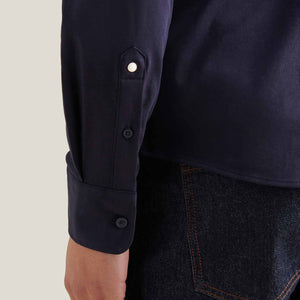 Peckham Rye Jersey Hidden-Button Dark Sapphire Navy Shirt