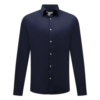 Peckham Rye Jersey Hidden-Button Dark Sapphire Navy Shirt