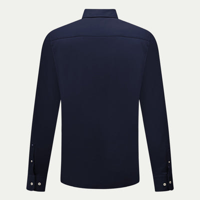 Peckham Rye Jersey Hidden-Button Dark Sapphire Navy Shirt
