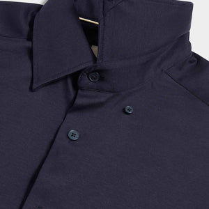 Peckham Rye Jersey Hidden-Button Dark Sapphire Navy Shirt