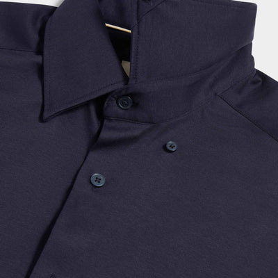 Peckham Rye Jersey Hidden-Button Dark Sapphire Navy Shirt