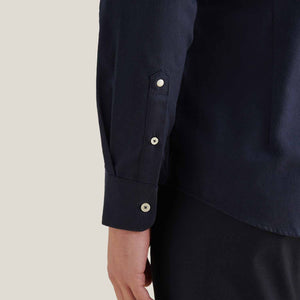 Peckham Rye Herringbone Spread Dark Sapphire Navy Flannel Shirt