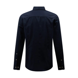 Peckham Rye Herringbone Spread Dark Sapphire Navy Flannel Shirt