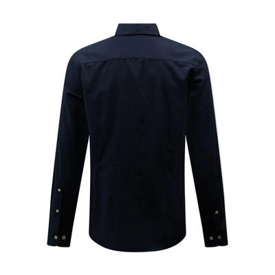 Peckham Rye Herringbone Spread Dark Sapphire Navy Flannel Shirt