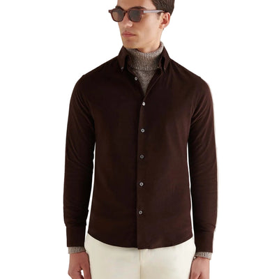 Peckham Rye Micro Cord Button Java Down Shirt