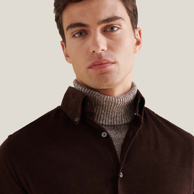 Peckham Rye Micro Cord Button Java Down Shirt