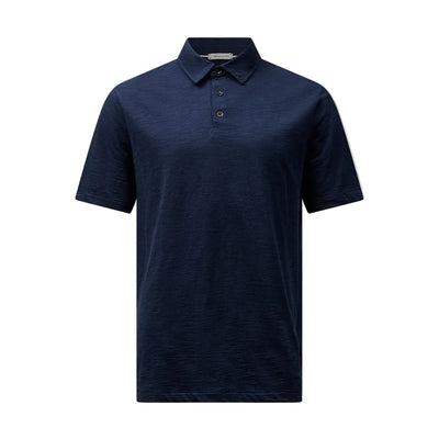 Peckham Rye Mercerised Cotton Dark Sapphire Navy Polo Shirt
