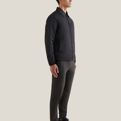 Peckham Rye Light Padded Collar Black Bomber Jacket