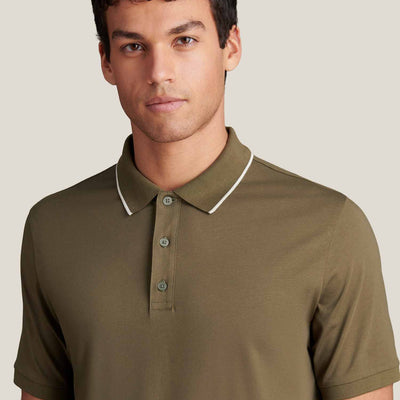 Peckham Rye Mercerised Cotton Tipped Sea Turtle Polo Shirt