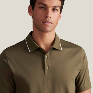Peckham Rye Mercerised Cotton Tipped Sea Turtle Polo Shirt