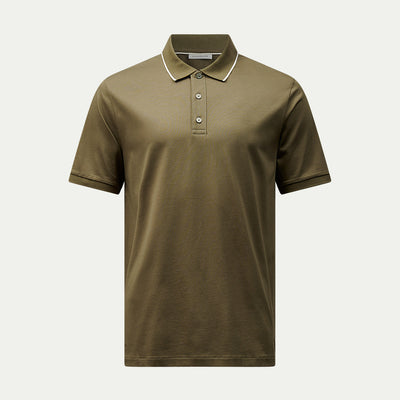 Peckham Rye Mercerised Cotton Tipped Sea Turtle Polo Shirt