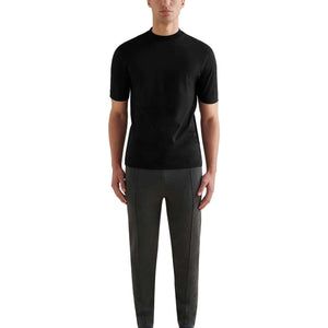 Peckham Rye Mercerised Cotton Black T-Shirt