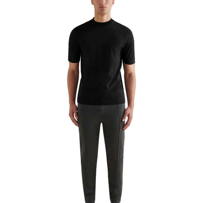 Peckham Rye Mercerised Cotton Black T-Shirt
