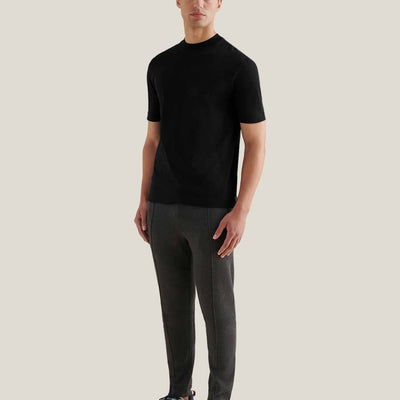Peckham Rye Mercerised Cotton Black T-Shirt